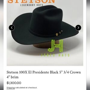 Stetson "El Presidente"  (Black) 100x with 10k Gold medallion